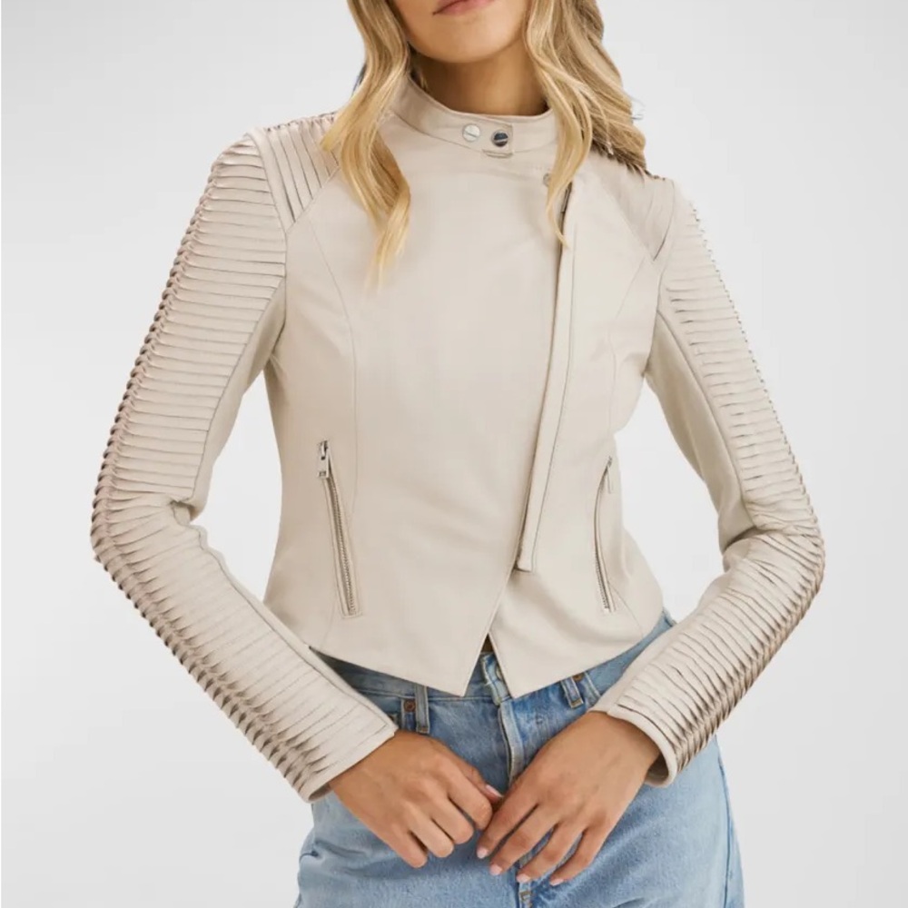 Lamarque Azra leather moto jacket